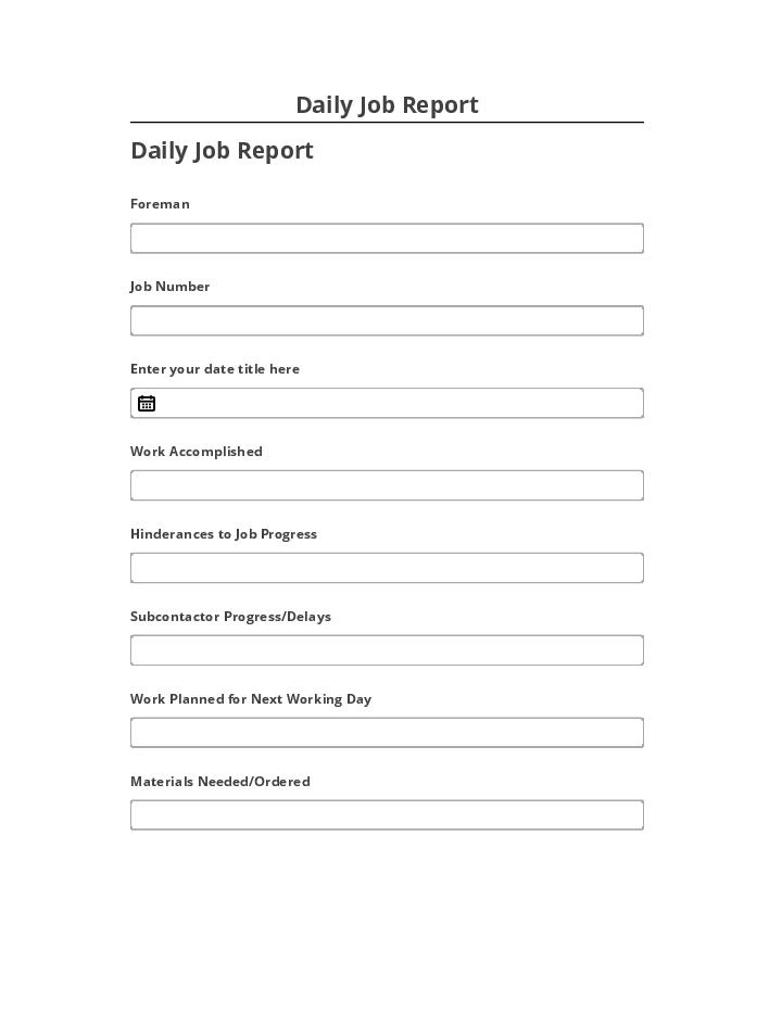 Arrange Daily Job Report Netsuite
