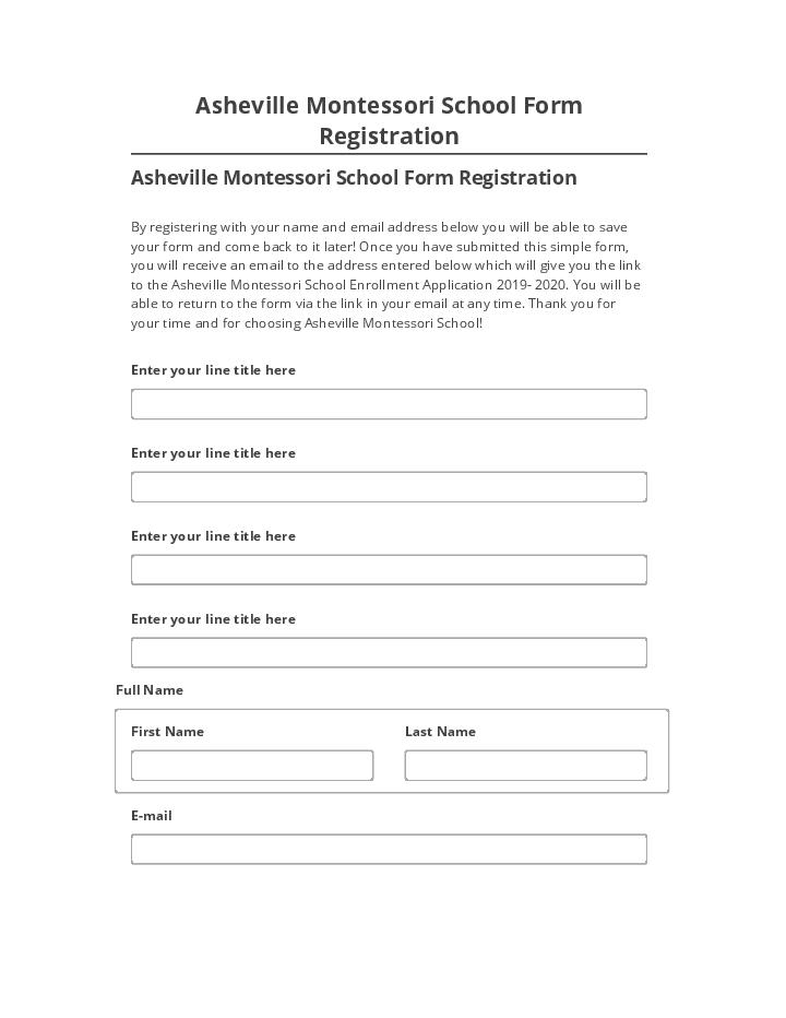Integrate Asheville Montessori School Form Registration Salesforce