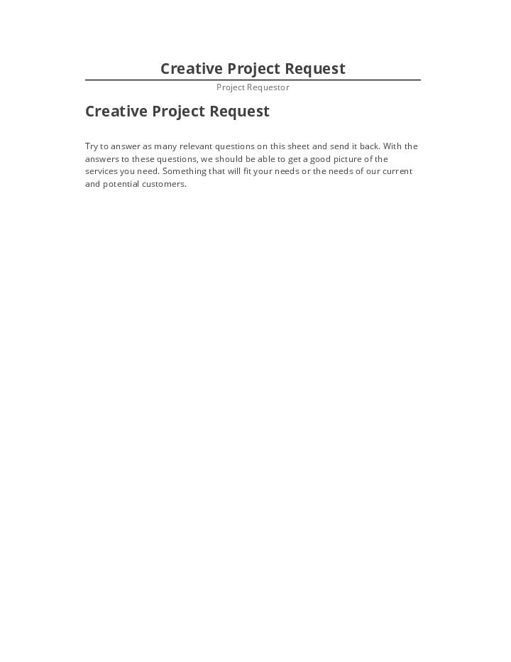 Extract Creative Project Request Salesforce