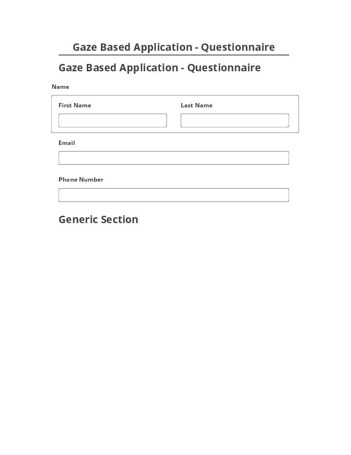 Arrange Gaze Based Application - Questionnaire Salesforce