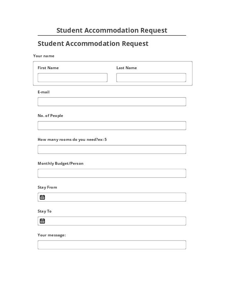 Synchronize Student Accommodation Request Netsuite