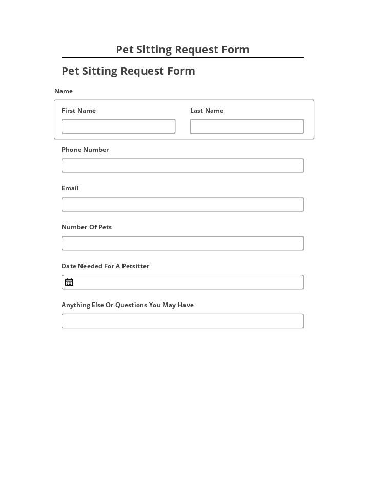 Export Pet Sitting Request Form Salesforce
