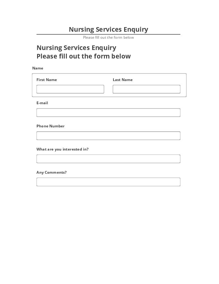 Export Nursing Services Enquiry Salesforce