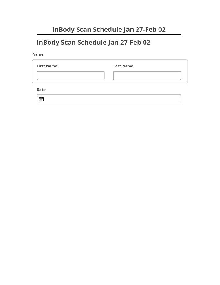 Arrange InBody Scan Schedule Jan 27-Feb 02 Salesforce