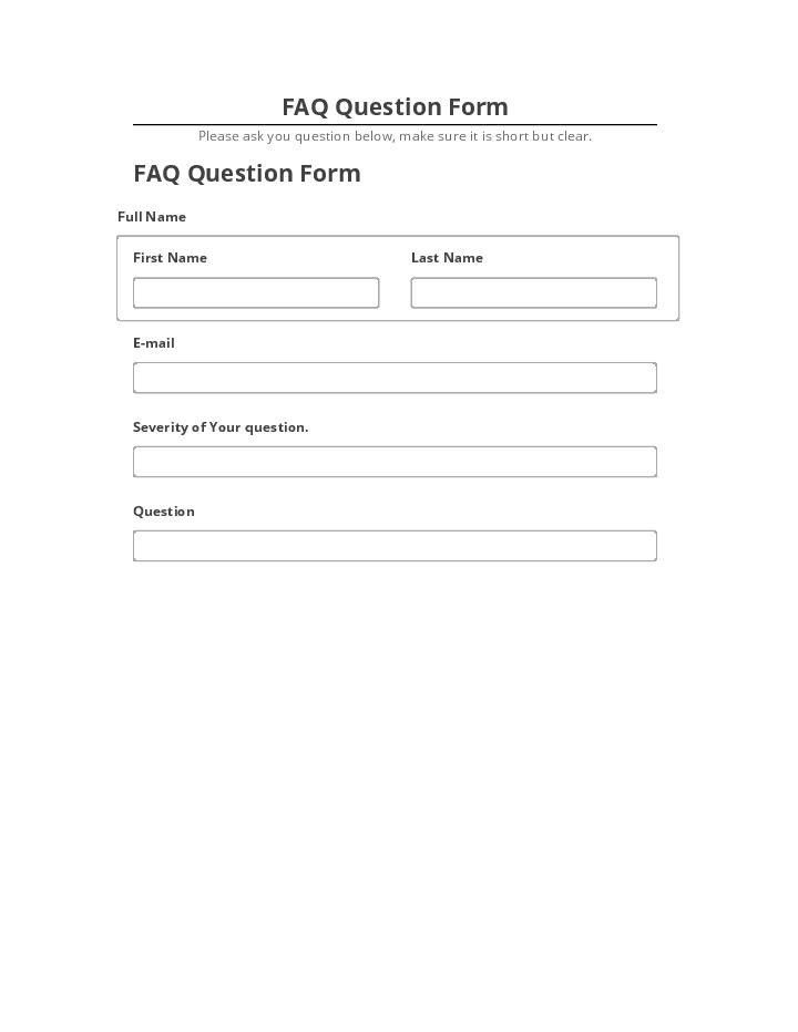 Pre-fill FAQ Question Form
