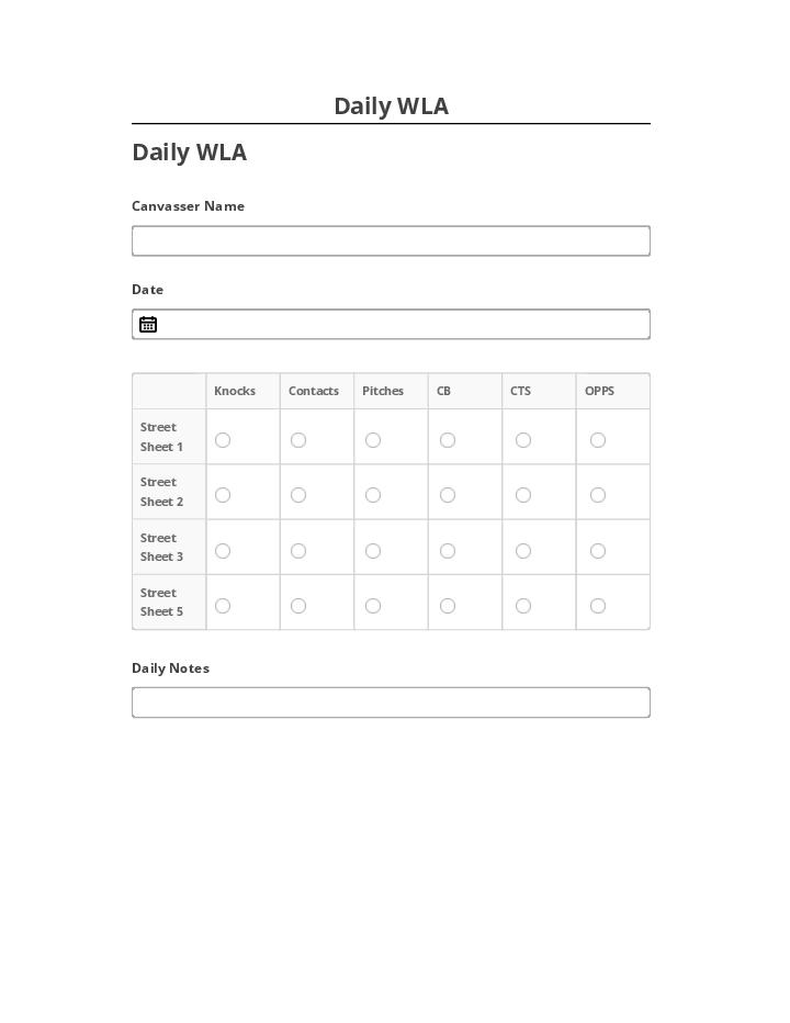 Arrange Daily WLA Salesforce