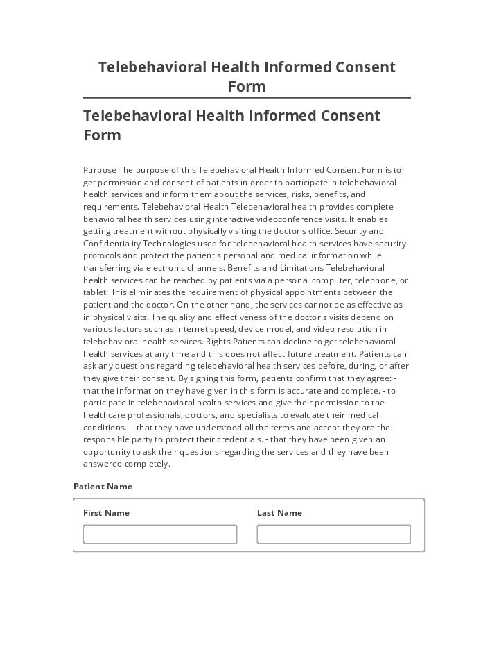 Extract Telebehavioral Health Informed Consent Form Salesforce