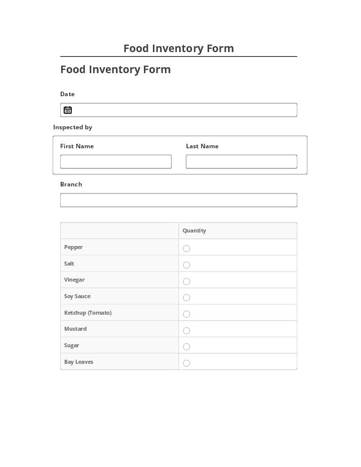 Arrange Food Inventory Form Netsuite