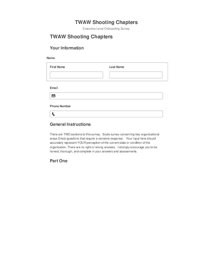 Integrate TWAW Shooting Chapters Netsuite