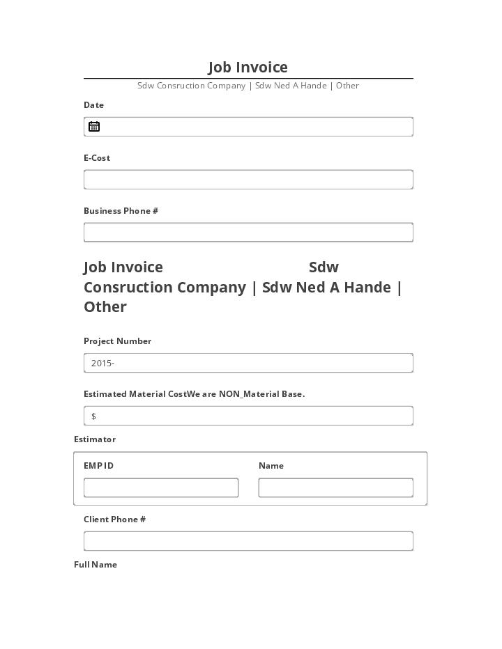 Export Job Invoice Salesforce