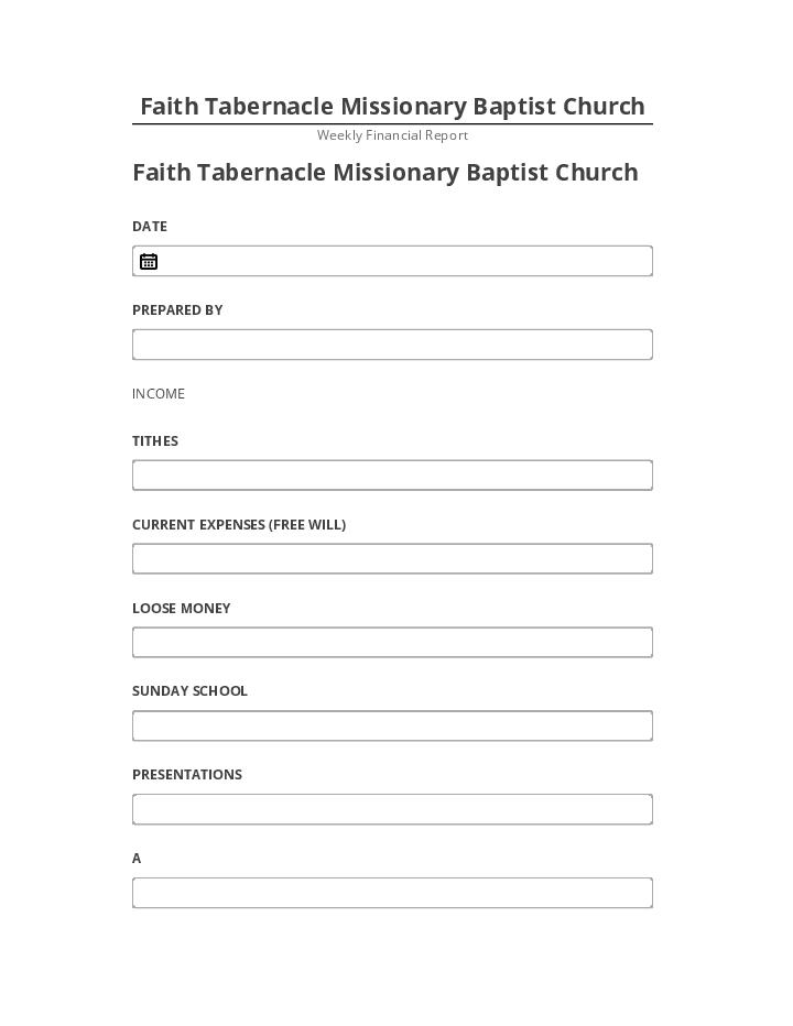 Pre-fill Faith Tabernacle Missionary Baptist Church