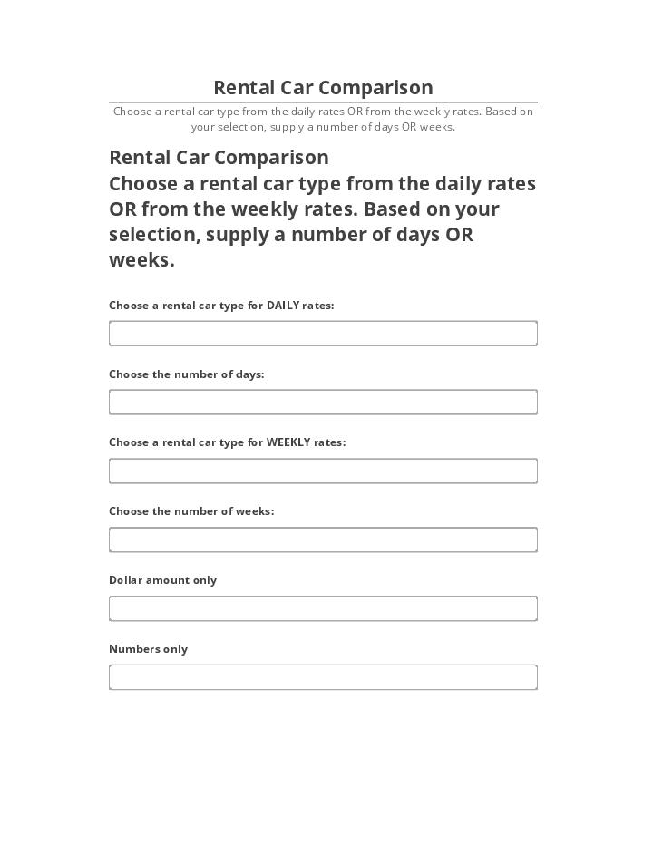Arrange Rental Car Comparison Microsoft Dynamics