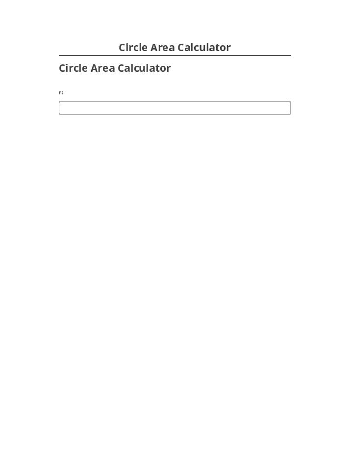 Arrange Circle Area Calculator Salesforce