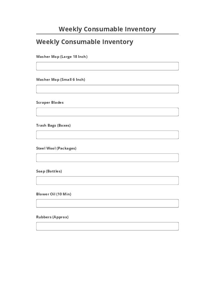 Update Weekly Consumable Inventory Salesforce
