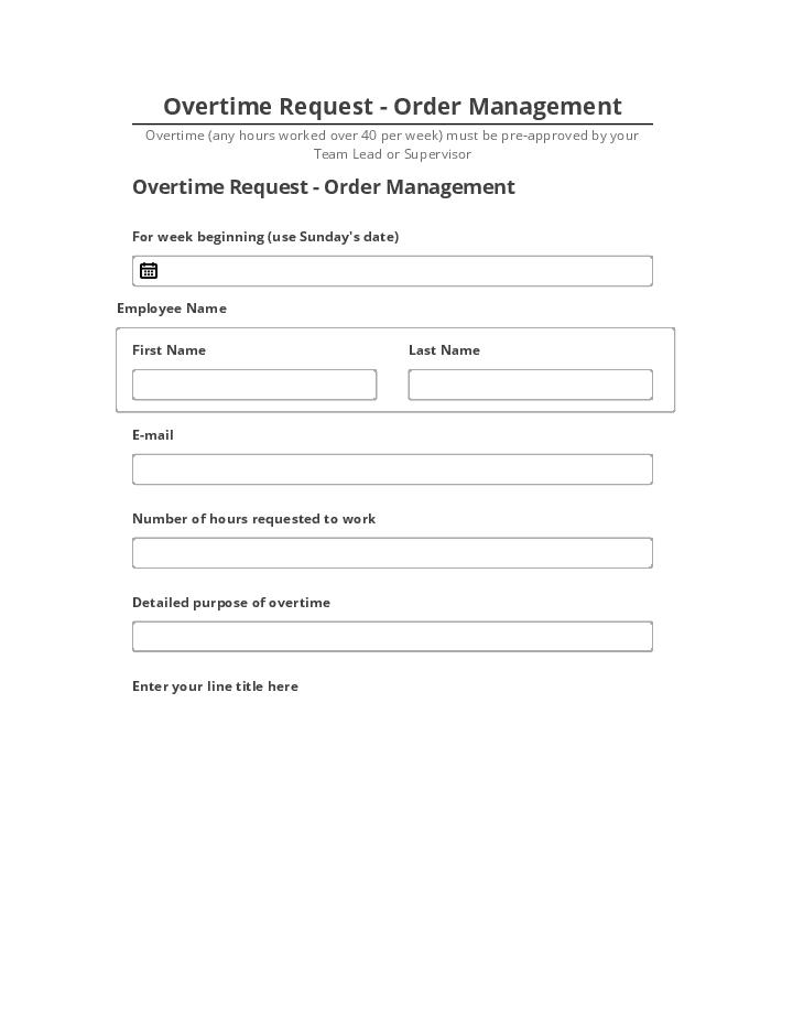 Arrange Overtime Request - Order Management