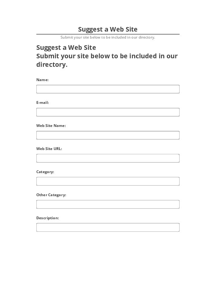 Incorporate Suggest a Web Site Salesforce