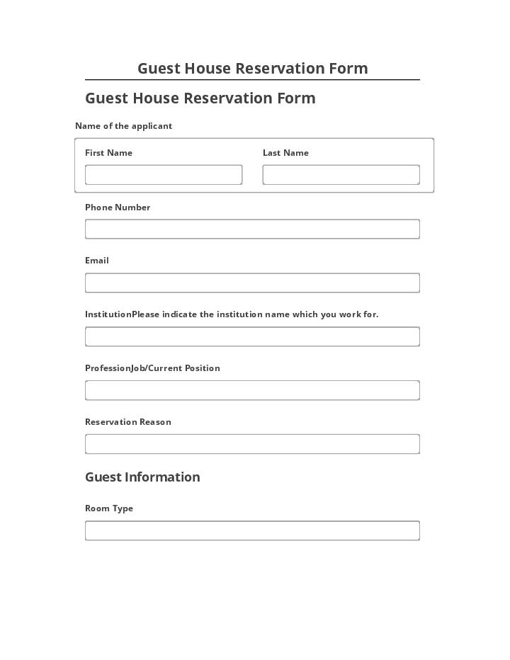 Export Guest House Reservation Form Salesforce