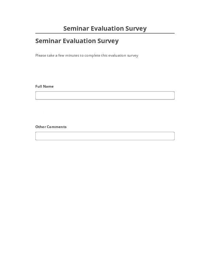 Manage Seminar Evaluation Survey