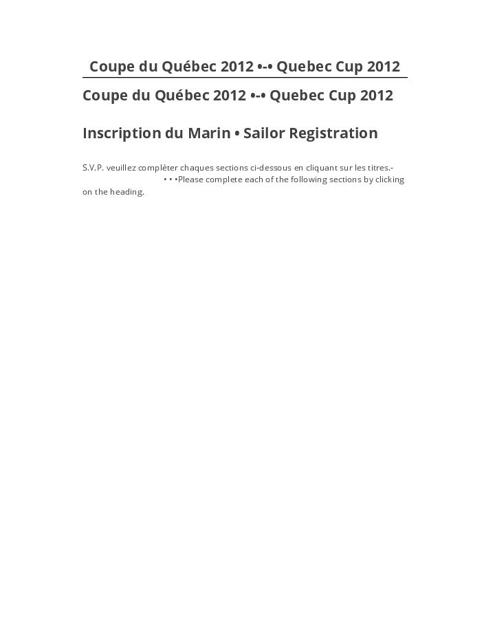 Incorporate Coupe du Québec 2012 •-• Quebec Cup 2012 Salesforce