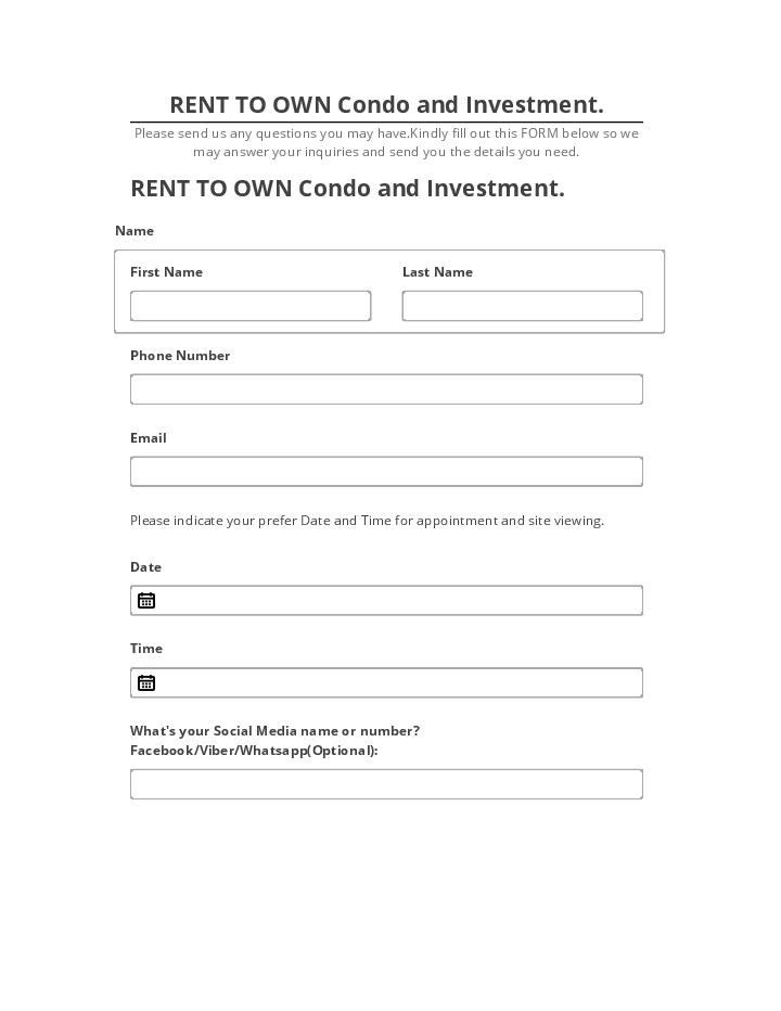Synchronize RENT TO OWN Condo and Investment. Salesforce
