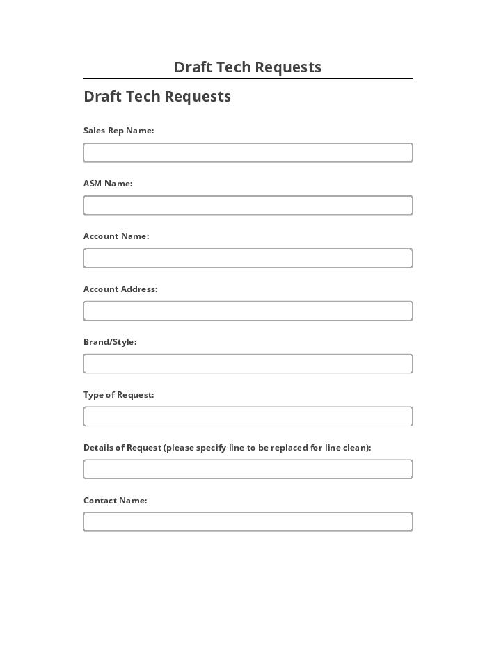 Arrange Draft Tech Requests Netsuite