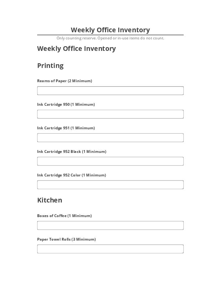 Arrange Weekly Office Inventory Salesforce