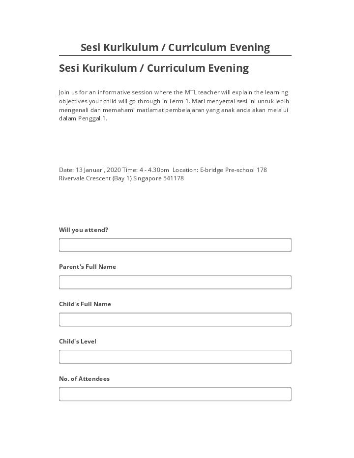 Arrange Sesi Kurikulum / Curriculum Evening Netsuite