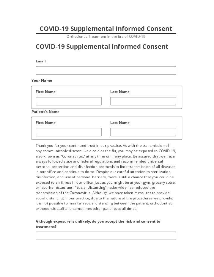Manage COVID-19 Supplemental Informed Consent Netsuite