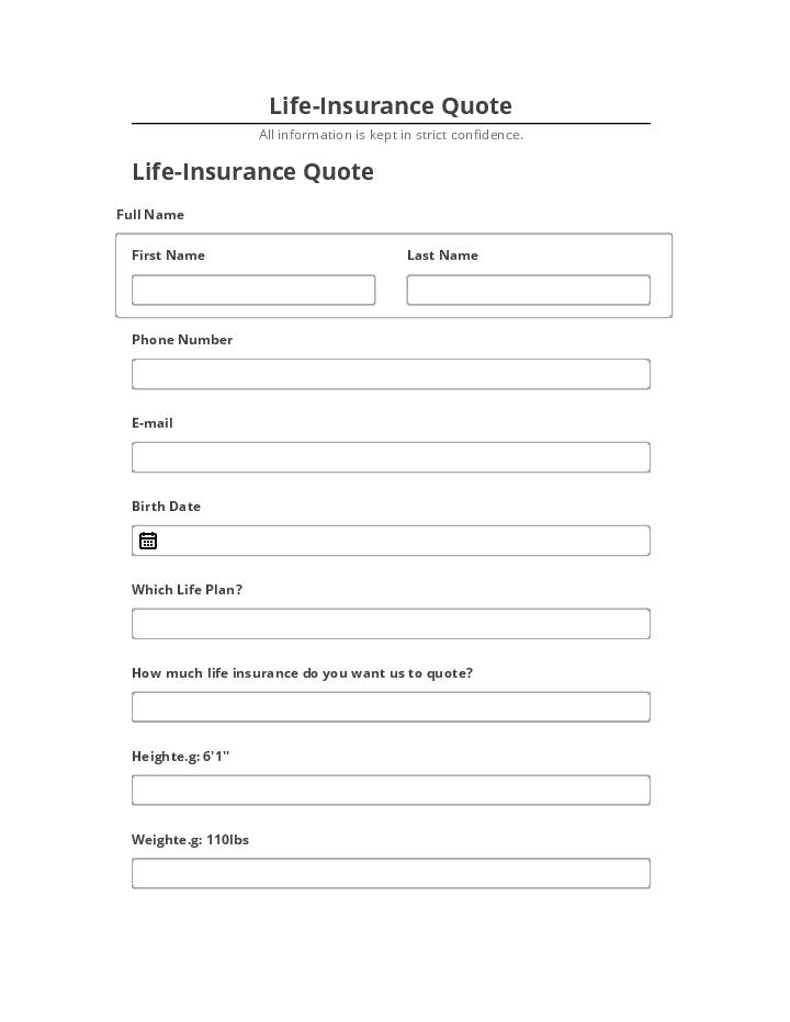 Extract Life-Insurance Quote Salesforce