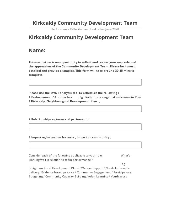 Manage Kirkcaldy Community Development Team