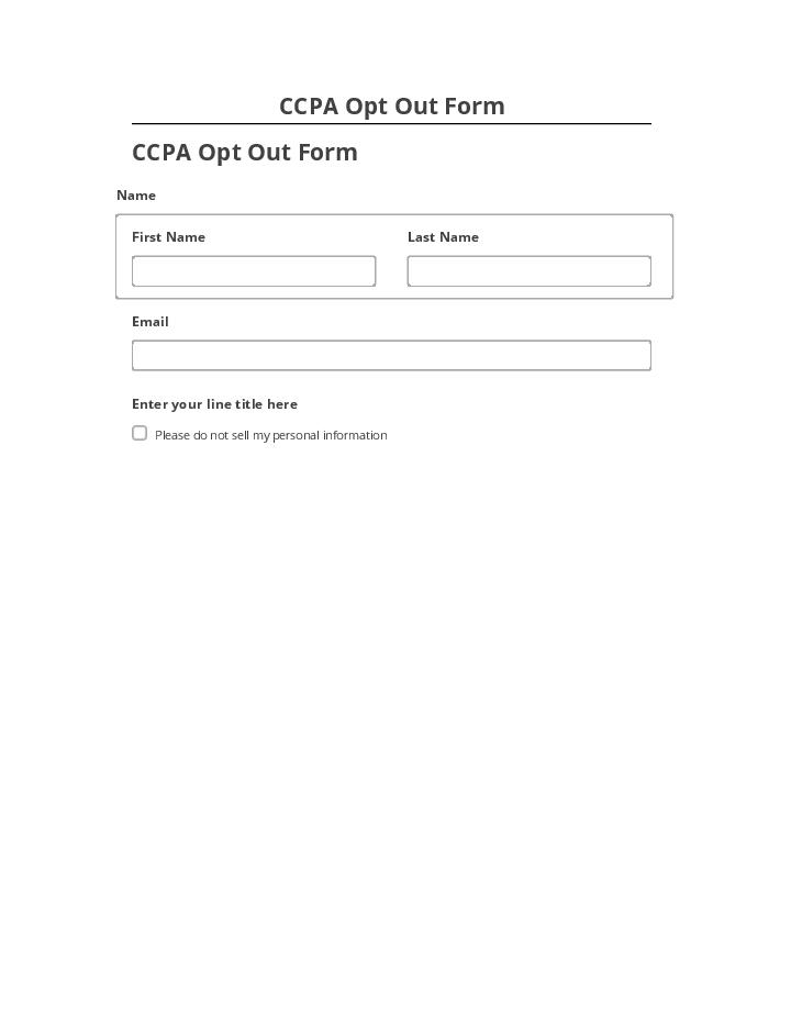 Arrange CCPA Opt Out Form Salesforce