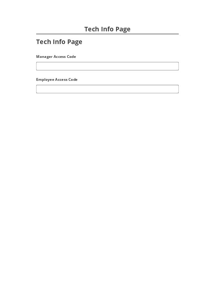 Synchronize Tech Info Page