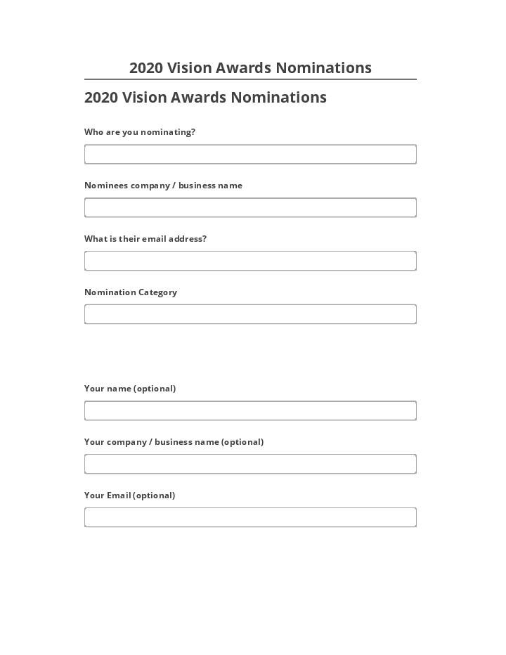 Manage 2020 Vision Awards Nominations Salesforce