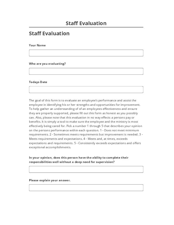 Pre-fill Staff Evaluation