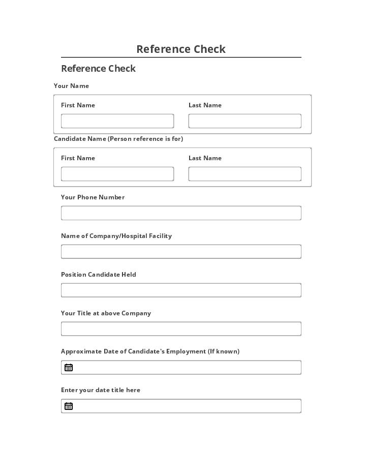 Pre-fill Reference Check Netsuite