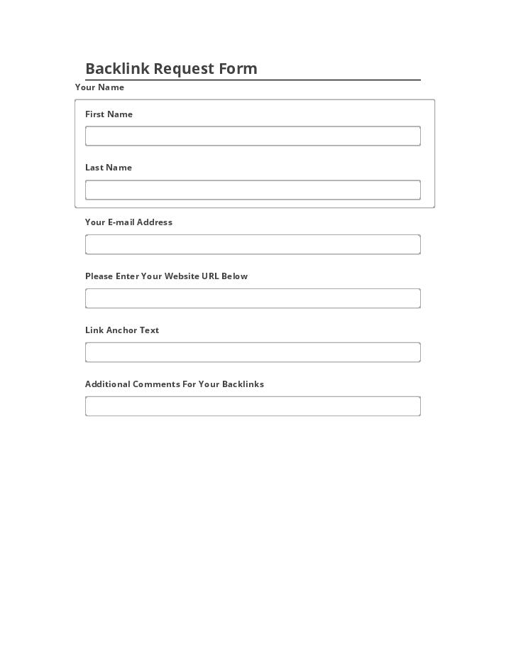 Arrange Backlink Request Form
