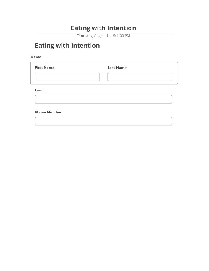 Pre-fill Eating with Intention Netsuite