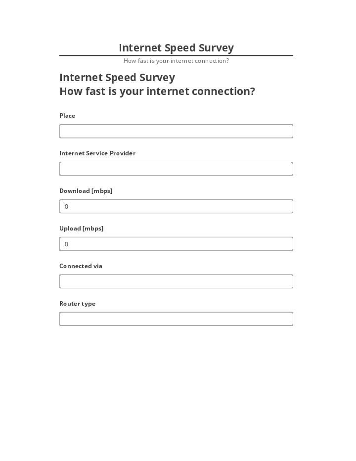 Pre-fill Internet Speed Survey Netsuite