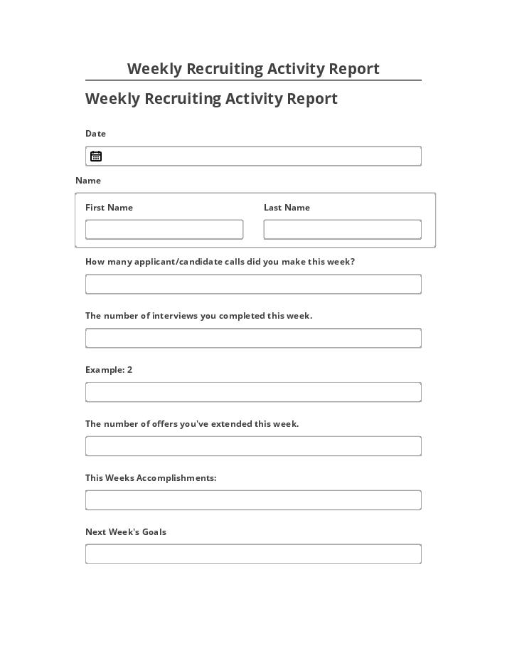 Update Weekly Recruiting Activity Report Netsuite