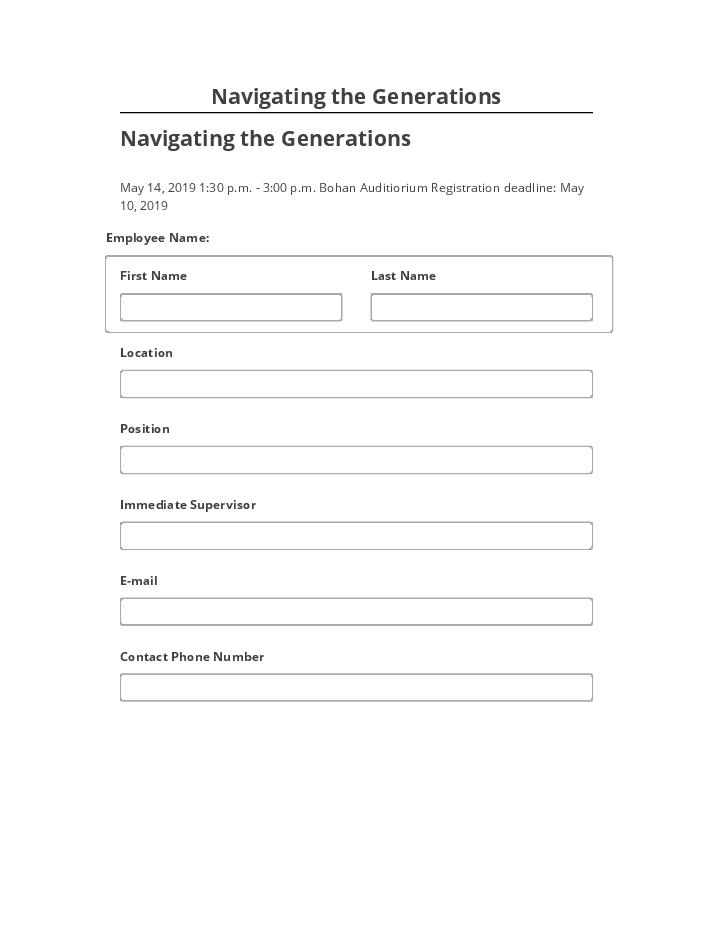 Pre-fill Navigating the Generations Netsuite