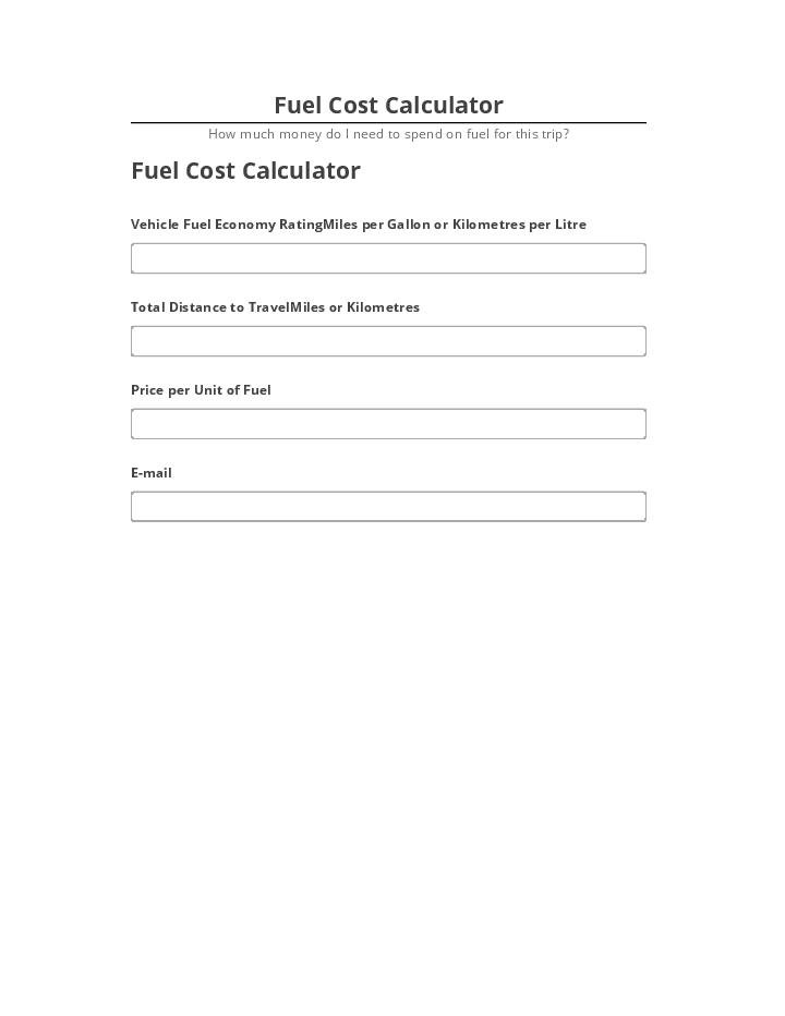 Pre-fill Fuel Cost Calculator Microsoft Dynamics