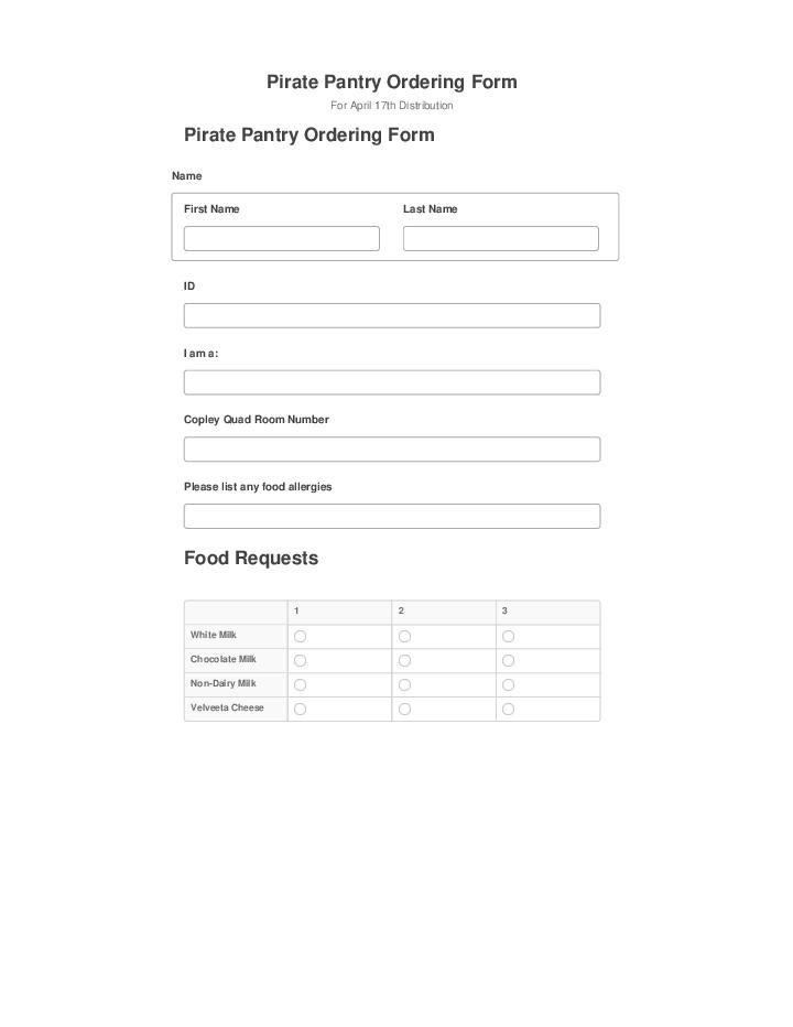 Manage Pirate Pantry Ordering Form Microsoft Dynamics