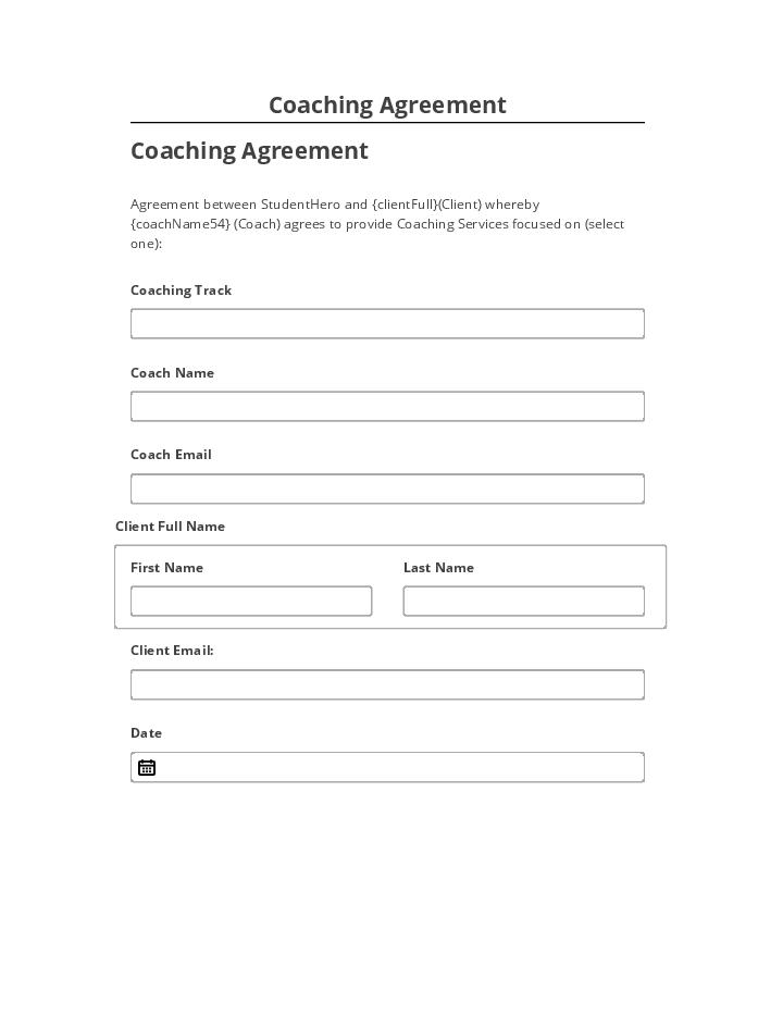 Arrange Coaching Agreement Salesforce