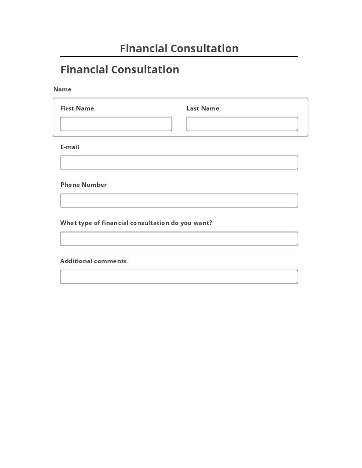 Pre-fill Financial Consultation Netsuite