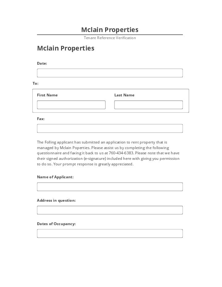 Incorporate Mclain Properties