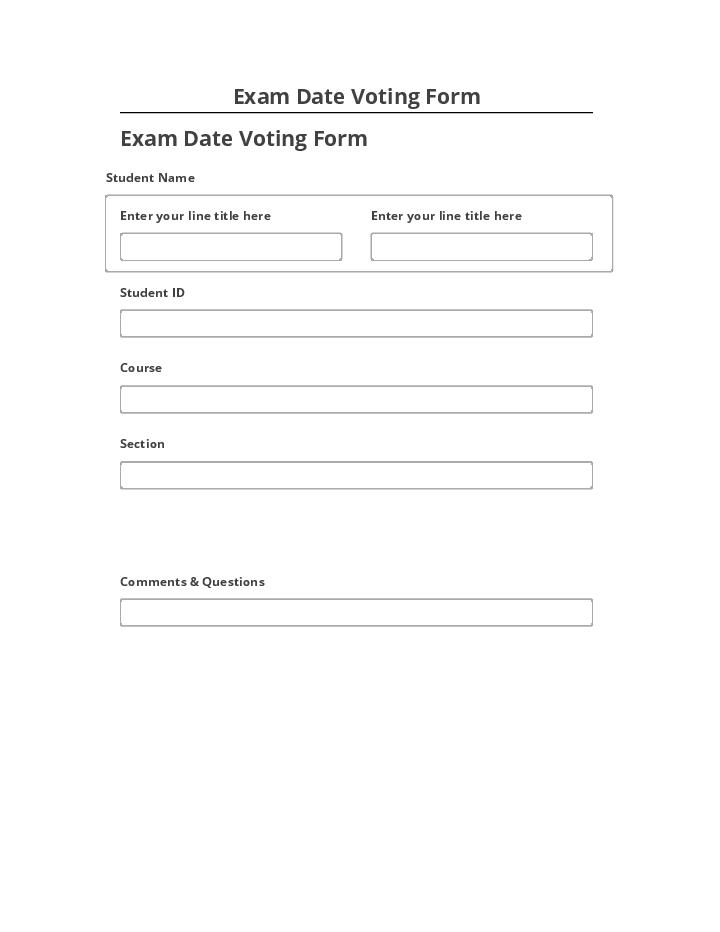 Pre-fill Exam Date Voting Form Salesforce