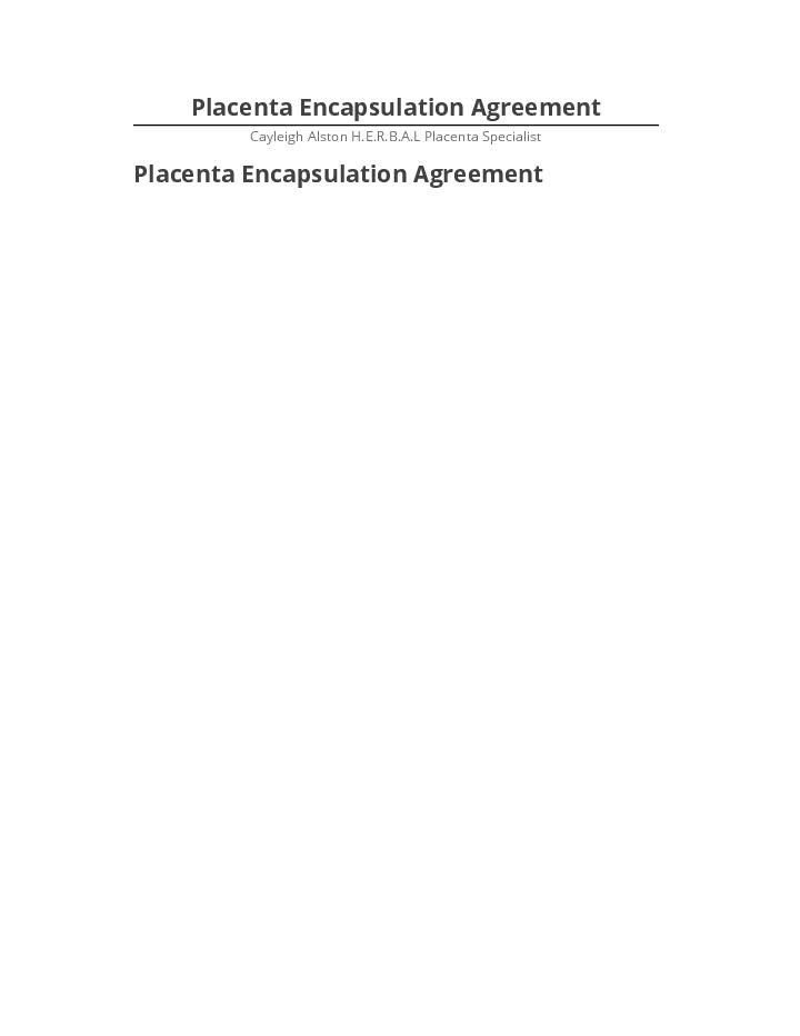 Pre-fill Placenta Encapsulation Agreement Salesforce