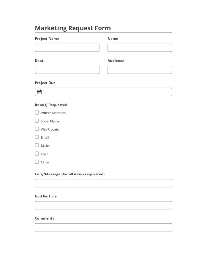 Update Marketing Request Form from Netsuite