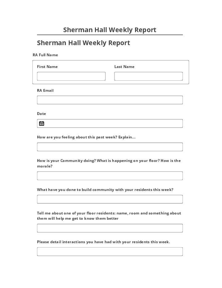 Extract Sherman Hall Weekly Report
