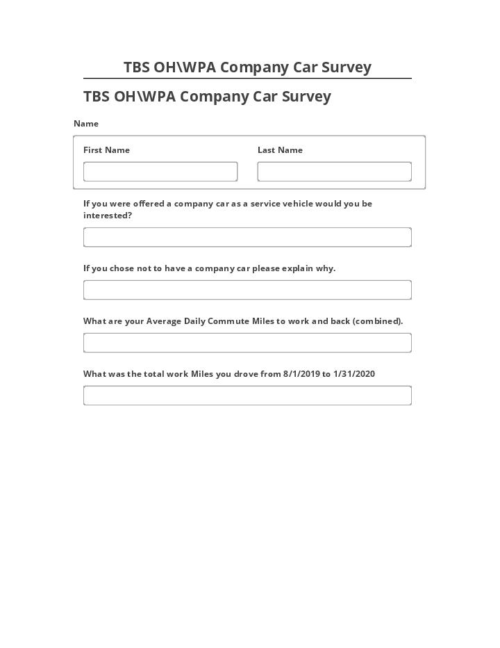 Integrate TBS OH\WPA Company Car Survey